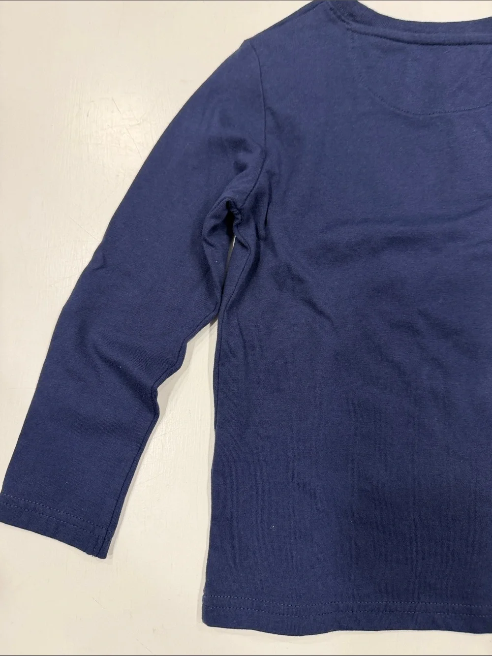 Navy Long-Sleeve Tee with Red Truck Detail